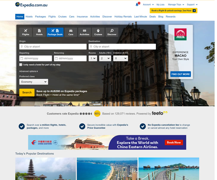 Expedia澳大利亚：您的一站式在线旅游网站